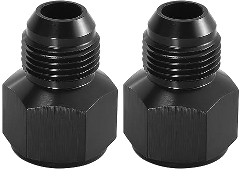 X AUTOHAUX 2pcs Voiture Femelle AN10 à Mâle AN8 Flamme Réducteur Raccord Adaptateur Noir