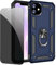 JOYTAG compatibles para Funda iPhone 11 Carcasa Azul con Protector de Pantalla de Privacidad, Anti Espía Cristal Templado