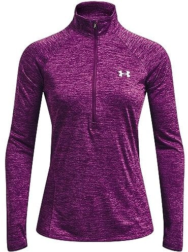 Under Armour Damen Tech Twist Langarm-Pullover mit halbem Reißverschluss Sweatshirt, (514) Rivalry/Strobe/Metallic Silver, M