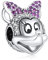 Min Mouse Head Zirconia Pave Clip Charm Pendant für Armbänder Halsketten 925 Sterling Silber Anhänger Perlen Schmuck Geschenk für Frauen