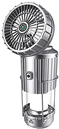 LANMOU LED Campinglampe Solar Faltbar, USB Aufladbar Camping Lampen mit Ventilator 4000mAh Tragbarer Außen Wasserdicht Zeltlampe mit Bluetooth Lautsprecher