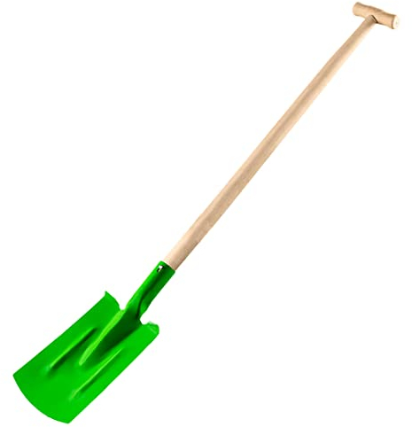 VERTO Gerader Spaten, Holzgriff, T-Griff Breite des Arbeitsteils 18 cm, Länge des Arbeitsteils 30 cm, Gesamtlänge 117 cm, Gewicht: 1,4 kg, lackierter Stahlkopf
