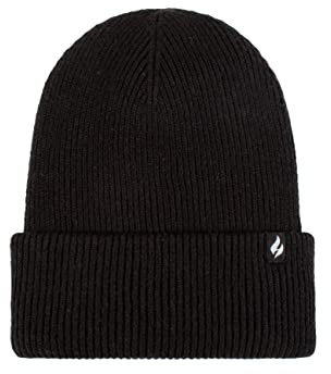 HEAT HOLDERS SOCKSHOP Ladies Vermont Fine Rib Turnover Cuff Hat Pack of 1 Black One Size