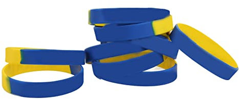 RiToEasysports Ukrainische Gummiarmbänder, 10 Stück Ukraine-Armband für Sportfans, Männer und Frauen