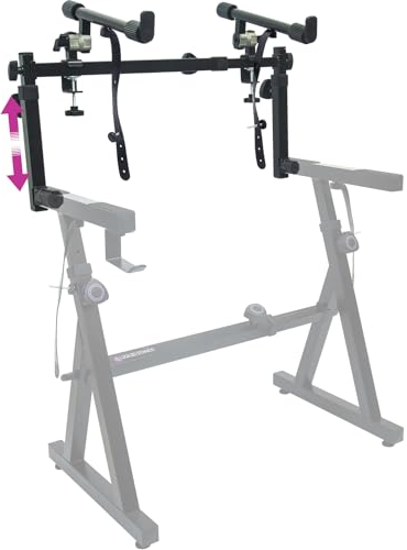 Liquid Stands 2 Tier Keyboard Stand Attachment - Adjustable Electric Digital Piano Stand for 54, 88 Key Music Keyboards & Synths - Double Extender for Square Tube Z Style Stands