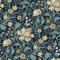 Grandeco Marian Vintage Art Nouveau Floral Trail Smooth Wallpaper, Navy, A67103
