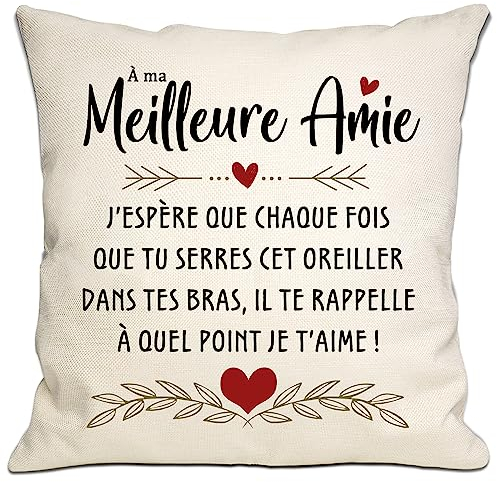 Cadeau de la meilleure amie J'espère que chaque fois que tu serres ce coussin dans tes bras, il te rappelle à quel point je t'aime Housse de coussin Ami Anniversaire Cadeau de Noël (meilleure amie)