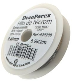 DecoPorex – Bobina filo di resistenza in nichel 0,40 mm – 15 metri