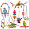 Vogelspielzeug für Sittiche, mit bunter Leiter, Hängematte, Vogelkäfig, Vogelkäfig, Ständer, Kauspielzeug, hängende Glocke für Papageien, Sittiche, Nymphensittiche, Nymphensittiche