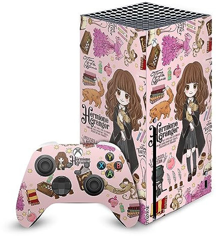 Head Case Designs Offizielle Harry Potter Hermione Muster Grafiken Vinyl Haut Gaming Aufkleber Abziehbild Abdeckung kompatibel mit Xbox Series X Console and Controller Bundle