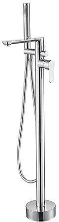 Miscelatore per Vasca Freestanding, Rubinetto Vasca da Bagno Freestanding Monoforo Girevole A 360°,cromo