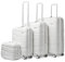 KONO Koffer Trolley Reisekoffer Set Leicht Hartschalenkoffer mit TSA Schloss Zwillingsrollen Rollkoffer 4 Rollen (Weiß S-M-L-XL-Set)