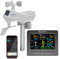 Station météo WiFi professionnelle, station météo Internet sans fil avec capteur extérieur, pluviomètre, prévisions météo, jauge de vent, Wunderground (noir)
