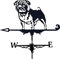 Windfahne Wetterfahne Metall Edelstahl, Windfahne Retro Wetterhahn Windrichtungsanzeige mit Anti-Rost-Beschichtung Garten Terrasse Hof Ornament, für Outdoor-Dekoration, Handwerk Mops, 50 *