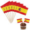 YXHZVON 100 PCS Banderas de Palillos de Dientes de España, Bandera de Palillo de Cóctel Mini Bandera para Fiesta Pastel Sándwiches Pub Frutas Decoración del Evento Real