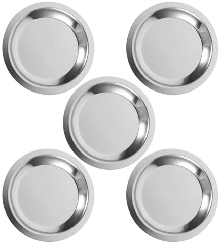 Amosfun Set 5 Sottobicchieri in Acciaio Inossidabile Resistenti Al Calore 4.53X4.53X0.39 Pollici Antiscivolo Per Bottiglie Di Vino Casa Caffetteria Hotel