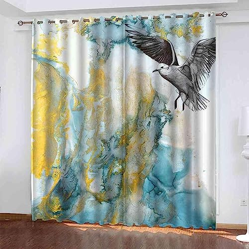 Vorhänge Blickdicht Abstraktes Tier-Plaid Curtains - 3D Patterns Microfiber Blackout Fabric Eyelet Window Drapes for Kids Bedroom Wohnzimmer Jungen-