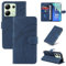 Cover Per Xiaomi Redmi Note 13 4G (Non per Redmi Note 13 5G) con 1 pezzi Vetro Temperato Pellicola Protettiva, Pelle PU e Flip Custodia, Funzione Supporto e Portafoglio Caso (Blu)