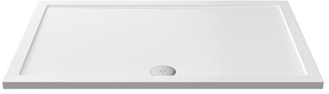 Balterley 1400 x 900 mm Rectangular Shower Tray, Slimline Shower Trays, Durable Stone Resin Base Trays for Bathroom Enclosure Cubicle, Lightweight Rectangular Tray for Wetroom Showers (White)