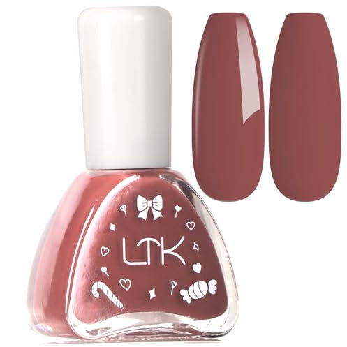 Brown 60 Second Quick Dry Nail Polish - Long Lasting Oil Based Natural Varnish - Breathable Vegan No Lamp Needed for DIY Art Manicure at Home