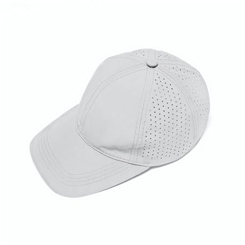 Baseballmütze Damen und Herren Verstellbar 55-60cm Im Freien Schnelltrocknende Kappe Unisex Mit Atmungsaktiven Hüte Sommer Sportkappe, Weiß, One size