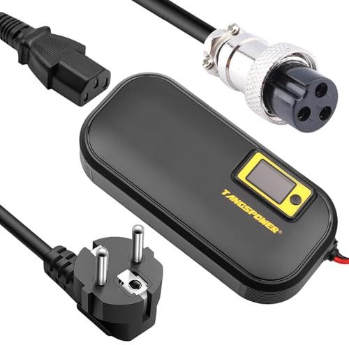 Chargeur Batterie 58.8V Chargeur Trottinette 10A pour Vélo Électrique Chargeur Intelligent réglable pour 14 Series 14S 48V-52V 50V 51.8V Lithium Batterie. (GX 16 Connecteur Inline 3-Prong)