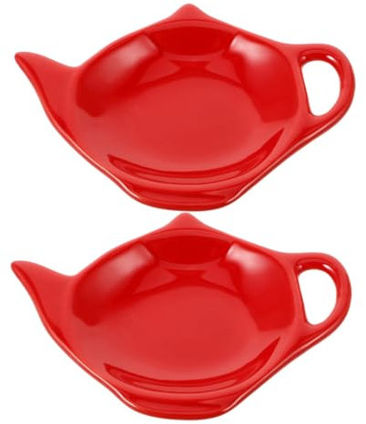 MAGICLULU 2pièces Coupelles Repose Sachet Thé Céramique Forme Théière Support Sachet Thé Lisse Anti-Taches Plateau Pratique pour Snacks Et