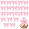 20 Pièces Rose Nœuds pour Bricolage 11,5 cm Nœuds Torsadés Pré-Noués pour Baby Shower Nœuds en Ruban pour Emballer des Sacs Cadeaux Anniversaire Nœud Rose pour Sapin de Noël