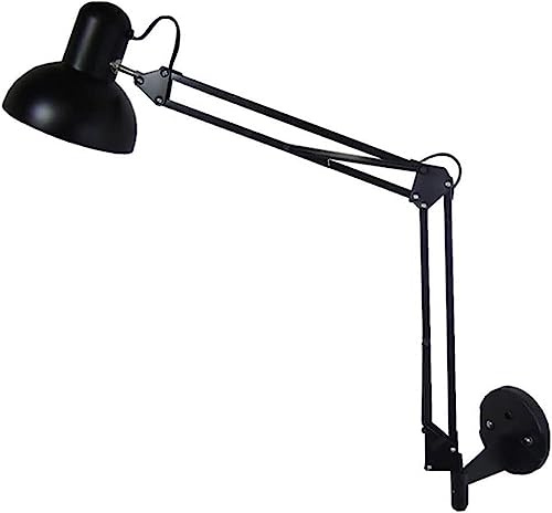 OZSSLJJ Long Arm Wall Lamp Black Industrial Swing Arm Wall Lamp Aluminum Double Arm Folding Architect Work Wall Mount Lighting
