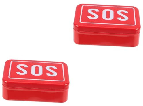 IMIKEYA 2st Dose Aus Weißblech Tragbarer Medizinkoffer Medizinschrank Tragbarer Medikamentenhalter Für Medikamente Aufbewahrungsbehälter Multifunktionsspeicher Rot