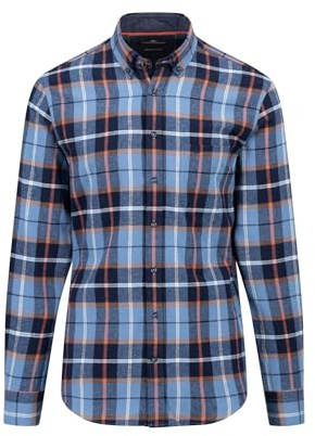 FYNCH-HATTON Hemd aus Flanell mit Karomuster Navy/L