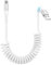 SUNGUY Cable USB C Espiral,【0.4M-1M】 Cable USB a USB C Carga Rapida para Android Auto, iPhone 16/15 Plus Pro, Galaxy S25 S24 S23 S22, Huawei, Google Pixel 8, MacBook, iPad Pro/Air-Blanco