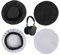 DLPRK 4 Piezas Funda Almohadillas Auriculares, Fundas para Auriculares Tela, Funda Lavable Elásticas Fundas para Sudor de Auriculares (9 a 11 cm) (Negro,Gris)