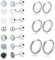 QMLING 10 Paar Ohrstecker Ohrringe Set für Herren und Damen, Zirkonia Flatback Ohrstecker, Hypoallergene Ohrringe Chirurgenstahl, Silberne Knorpelohrringe für Mehrere Ohrlöcher