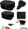 GOTDYBST 2PCS Bike Basket Cover & Seat Cover Set, Waterproof, Black, Cotton Fleece & Oxford Cloth, Elastic Bands, For Most Bicycles