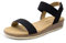 DREAM PAIRS Women's Comfortable Dressy Cork Low Wedge Heels Cute Summer One Band Casual Flat Sandals with Adjustable Ankle Strap,Size 5.5,Black,DWUMFS2525