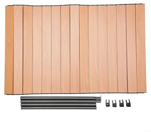 Tragbarer, faltbarer Camping-Picknicktisch mit Aluminium-Legierung, Holzplatte, einfacher Aufbau, Outdoor-Schreibtisch für Garten, Strand, Angeln, Grillen, inklusive Tragetasche, große Holzoberfläche