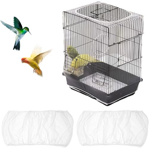 XYTAHDM Vogelkäfig Abdeckung, Vogelkäfig Samenfänger, Universal Vogelkäfig Samenfänger, Schutznetz für Vogelkäfig, Abdeckung Rock Bewachen für Runde Quadratische Käfige