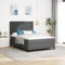 vidaXL Dunkelgraues Stoff Boxspringbett mit Matratze und Topper 140 x 200 cm Moderner Stil Langlebig Bequem für Schlafzimmer Möbel Kingsize