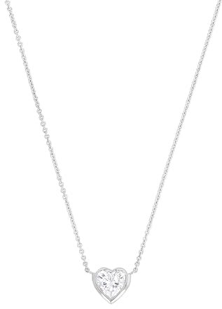 JOOP! Collier 925 Sterling Silber Damen Halsschmuck, mit Zirkonia synth., 42+3 cm, Weiß, Herz, Kommt in Schmuck Geschenk Box, 2039689