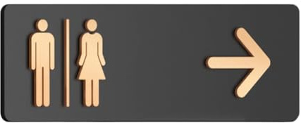Bathroom Toilet Sign Acrylic Direction Sign For Bathroom | Wall Sign For Toilets For Office Public Facilities Restaurant Laundry Shopping Mall