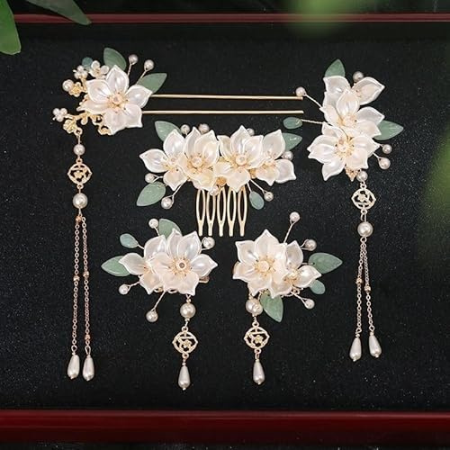 Hanfu Haarschmuck, Hochzeitshaarschmuck, Haarnadeln, Haar-Accessoires, Hochzeit, Haarnadeln in chinesischer Blumenform, Zubehör für traditionelle Braut, 5 Stück