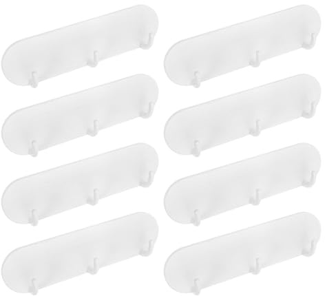 FONDOTIN 8 Pièces Crochets Magnétiques Blancs Porte-manteaux Aimanté Sans Perçage Supports Polyvalents pour Cuisine Salle de Bain et Réfrigérateur Accroche-ustensiles et Serviettes