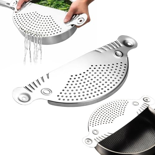Abgießhilfe Edelstahl,Nudelsieb,Abtropfsieb Für Töpfe Bis 26 Cm Ø | Flaches Abtropfsieb Platzsparend Funktionale Abgießhilfe Für Pasta,Kartoffeln,Gemüse,Spülmaschinengeeignet