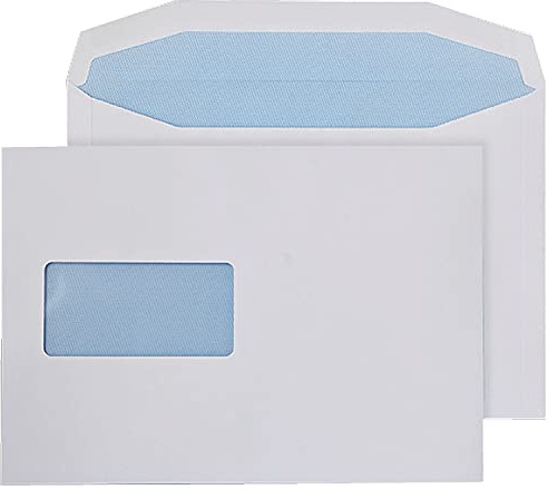 Q-Connect KF02898 Banker Envelope 162x238mm Window 90gsm Gummed (Pack of 500) - White