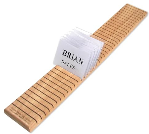C-Line Wooden Name Badge Holder, 40-Card Capacity, 3.5 x 0.75 x 23.63 Inches, Oak Finish, One Each (98700)