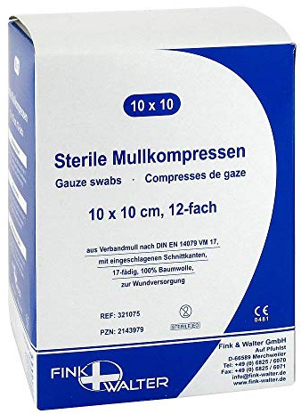 MULLKOMPRESSEN 10x10 cm steril 12fach 10X10 St