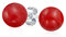 Einfache Rot Gefärbte Natürliche Karneol Kugel Ohrstecker Für Frauen .925 Sterling Silber 8MM