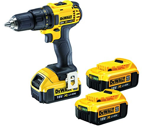 DEWALT XR 4 Ah Akku-Bohrschrauber DCD780M3 – Akkubohrer mit 2-Gang-Vollmetallgetriebe & LED-Arbeitslicht – Perfekt für Langzeiteinsätze – 1 x Akkuschrauber Li-Ion 18 V + 3 Akkus