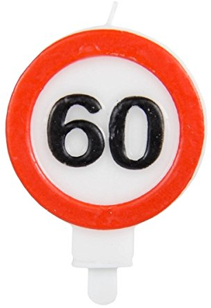 Folat Bougie Panneau de Signalisation 60 Ans, 62660, Multicolore